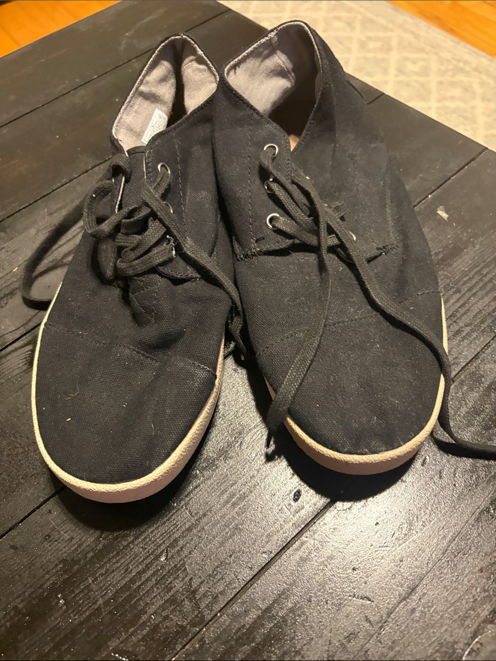 Toms Men’s Black Canvas Chukka Boots with Tan Sole